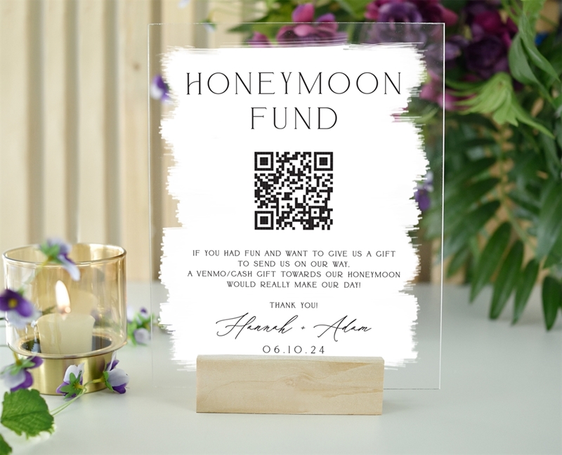 Picture of Acrylic Honeymoon Fund Sign 8x10