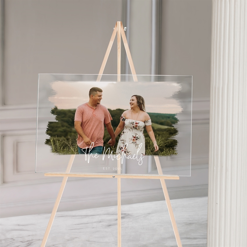 Picture of Watercolor Photo Established Acrylic Sign 16x24
